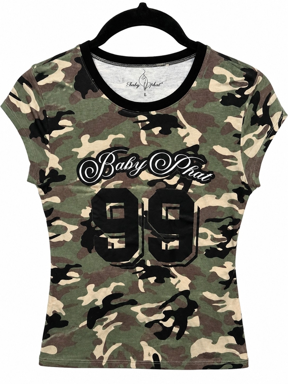 Baby Phat Camo 99 Y2K McBling Graphic Tee L